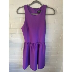 Topshop Purple Fit Flare Skater Dress Women's Size US 4 UK 8